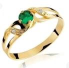 Anel infinito ouro amarelo 18 k esmeralda e diamantes