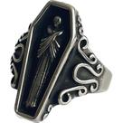 Anel JAJAFOOK Vampire Coffin Portrait Vintage para homens