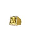 Anel Jesus Cristo 3d Cravejado - Banhado a Ouro 18k