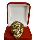 Anel jesus cristo cravejado - banhado a ouro 18k