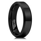 Anel King Will Black Titanium de 6 mm, ajuste confortável, tamanho 11 homens