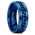 Anel King Will Intertwine Spinner Azul em Aço Inoxidável 8 mm