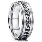 Anel King Will Intertwine Spinner Silver em Aço Inoxidável 8 mm