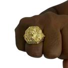 Anel Leão Coroa Rei - Banhado a Ouro 18k