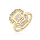 Anel Ligh Square Banhado a Ouro Tamanho 14