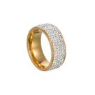 Anel Luxo Strass Ouro 18k Zirconia Tradicional Tungstênio 8mm Anel Luxo Strass Ouro 18k Zirconia Tradicional Tungstênio 8mm
