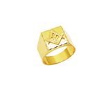 Anel Maçom Quadrado Ouro 18k G Triangulo Maçonaria Mestre Aprendiz k7 Maçon