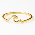Anel Mar Onda 1mm Banhado Ouro 18k Tradicional Anatomico Luxo Avulso Casual
