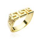 Anel Masculino Banhado a Ouro 24K Dedeira Da Medusa Personalizada