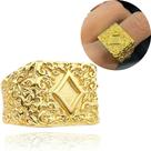 Anel Masculino Banhado a Ouro 24k Dedeira De Carta Naipe Ouro