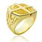 Anel Masculino De Bússola Viking Banhado a Ouro 24k Dedeira Personalizada