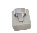 Anel masculino em aço com 2 listras folhedas a ouro. Aro 32 Anel masculino em aço com 2 listras folhedas a ouro. Aro 32