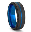 Anel Masculino Homem Preto Azul Fosco