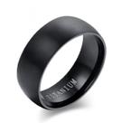 Anel Masculino Preto Aço Inoxidável Cirúrgico Luxo Abaulado Fosco 8mm Anatômico Estilo Minimalista Moderno Não Perde a Cor Resistente Qualidade