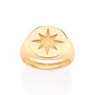 Anel Masculino Rommanel Folheado Ouro Rosa Dos Ventos 513345