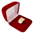 Anel Masculino Selo Quadrado Para Gravar Banhado Ouro 18k