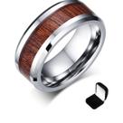 Anel Masculino Tungstênio Retrô Madeira 8mm