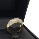 Anel Meia Aliança Aparador Cravejado Pavé Banho De Ouro 18k 4639