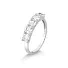 Anel meia aliança asscher zirconia joia de prata luxo exclusivo moverich tamanho:17