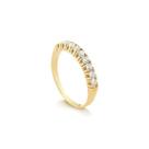 Anel Meia Aliança de Ouro 18k Com 36 Pontos de Diamante Anel Meia Aliança de Ouro 18k Com 36 Pontos de Diamante