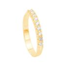 Anel Meia Aliança em Ouro 18K com Diamantes - AU12249