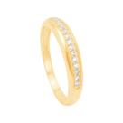 Anel Meia Aliança Zircônias em Ouro 18K - AU14010