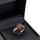 Anel Meia Bola Cravejado Pavé Zirconias Banho De Ouro 18k 3258