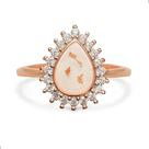 Anel Milky Treasures Teardrop DIY Breastmilk Jewelry em ouro rosa 18k