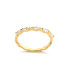 Anel Navetes Cristal Folheado Ouro Zircônia Folheado A Ouro
