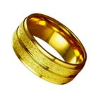 Anel Noivado Dourado Friso Ouro 18k 6mm Brilho Anatomica Tradicional