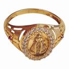 Anel Nossa Senhora Aparecida Ouro 18k aro 20 Rosangela Lima Joias