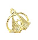 Anel Nossa Senhora Aparecida Zircônia Cristal Banhado a Ouro Anel Nossa Senhora Aparecida Zircônia Cristal Banhado a Ouro