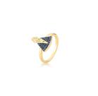 ANEL NOSSA SENHORA MANTO AZUL CRAVEJADO BANHADO A OURO - Joia Elegante