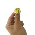 Anel Número 7 Cravejado Em Verde Ajustável - Banhado a Ouro