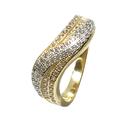 Anel Onda Trançada Semijoia Banho De Ouro 18k Cravação De Zircônias Detalhe Em Ródio Anel Onda Trançada Semijoia Banho De Ouro 18k Cravação De Zircônias Detalhe Em Ródio