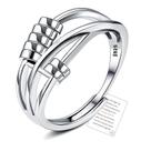 Anel OOOPEL Sterling Silver Anxiety para mulheres com cartão e caixa