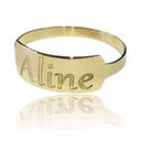 Anel Ouro 18 Kilates Com Nomes Aro 1 mm topo 2 mm Todos os Nomes
