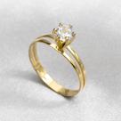 Anel Ouro 18 Kilates Peso 1.00 Grama Pedra Zircônia 5 mm Solitário