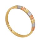 Anel Ouro 18k Abaulado Tricolor