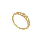 Anel Ouro 18k Aparador com Zircônias 3mm