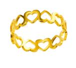 Anel Ouro 18k Coração Vazado 5mm Estilo Moda Tradicional Anatomica Luxo Presente