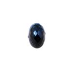 Anel oval prata 925 com pedra ônix Aro 20