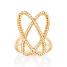 Anel Oval Rommanel Folheado a Ouro com Zircônia 513073