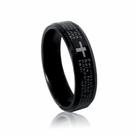 Anel Pai Nosso Aço Preto Aliança Qualidade 4mm