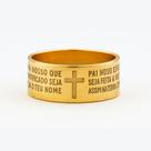 Anel Pai Nosso em Aço Dourado - Gravação Permanente