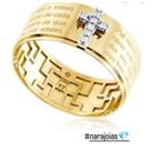 Anel pai nosso, ouro 18k.