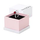 Anel Pandora Elevated Red Heart em prata esterlina para mulher