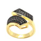 Anel Pavé Cravejado Zirconias Banho De Ouro 18k 2642