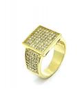 Anel Pavé Cravejado Zirconias Banho Ouro 18k 1043 Anel Pavé Cravejado Zirconias Banho Ouro 18k 1043