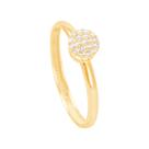 Anel Pavê Redondo com Zircônias em Ouro 18K - AU14111